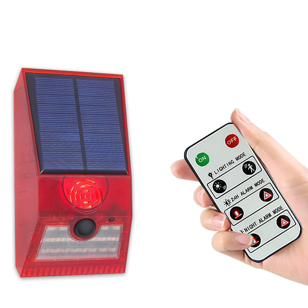 Home Security Lights Outdoors - ضوء إنذار شمسي متعدد الوظائف مع