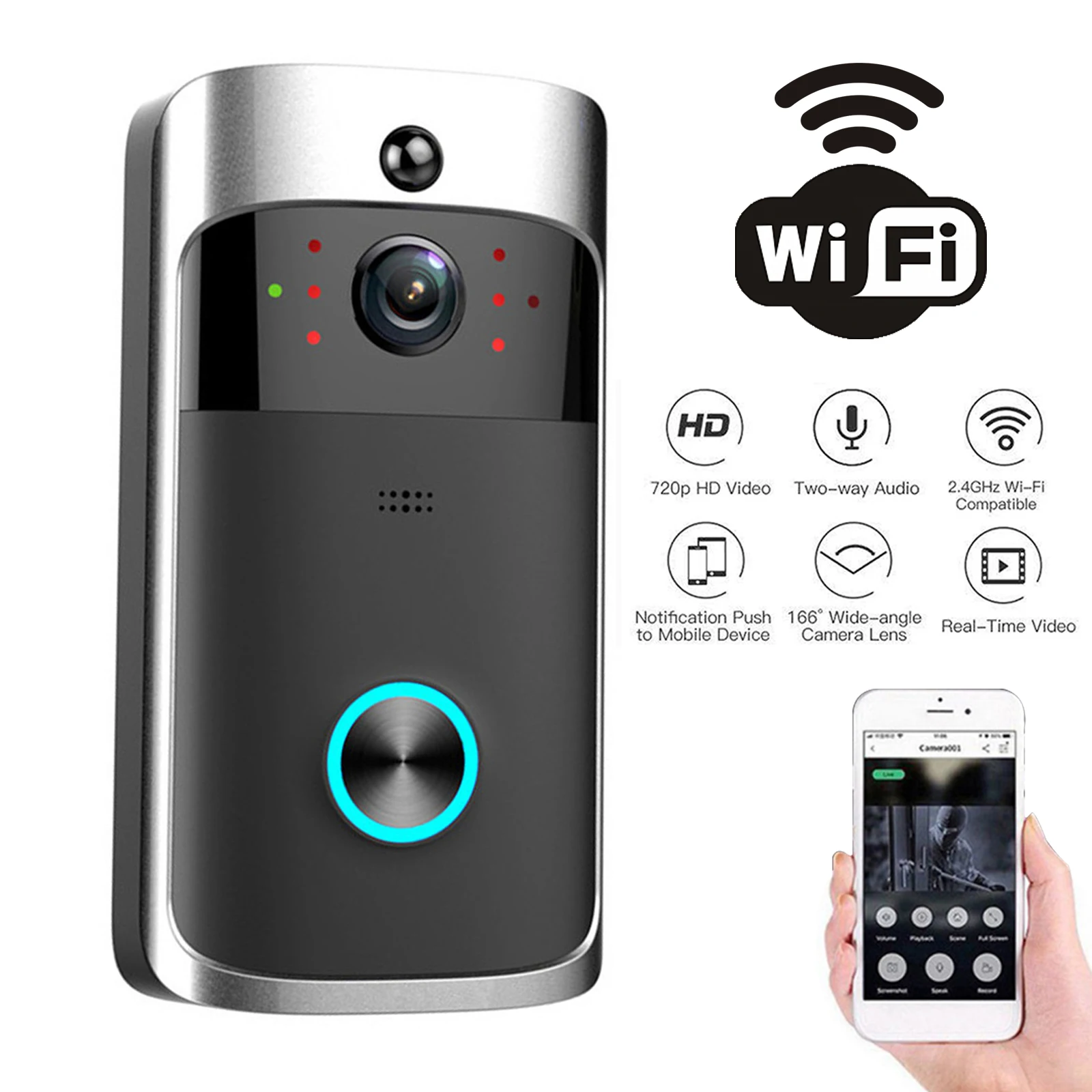 Home Security No Wifi Needed - 2026 جديد V5 جرس باب يتضمن