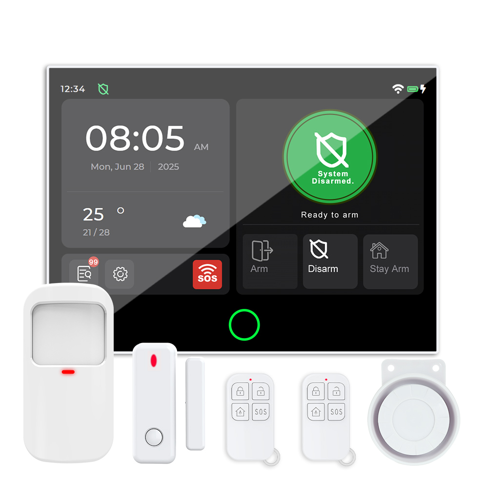 Home Security Zones - نظام إنذار منزلي لاسلكي وسلكي بشاشة