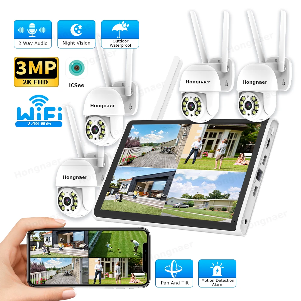 Home Security With Camera - نظام كاميرات مراقبة لاسلكي من هونغناير