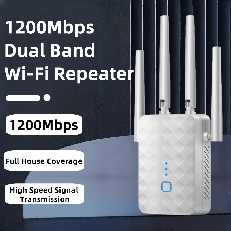 Home Security And Internet - 1200Mbps واي فاي مكرر لاسلكي 2.4G/5
