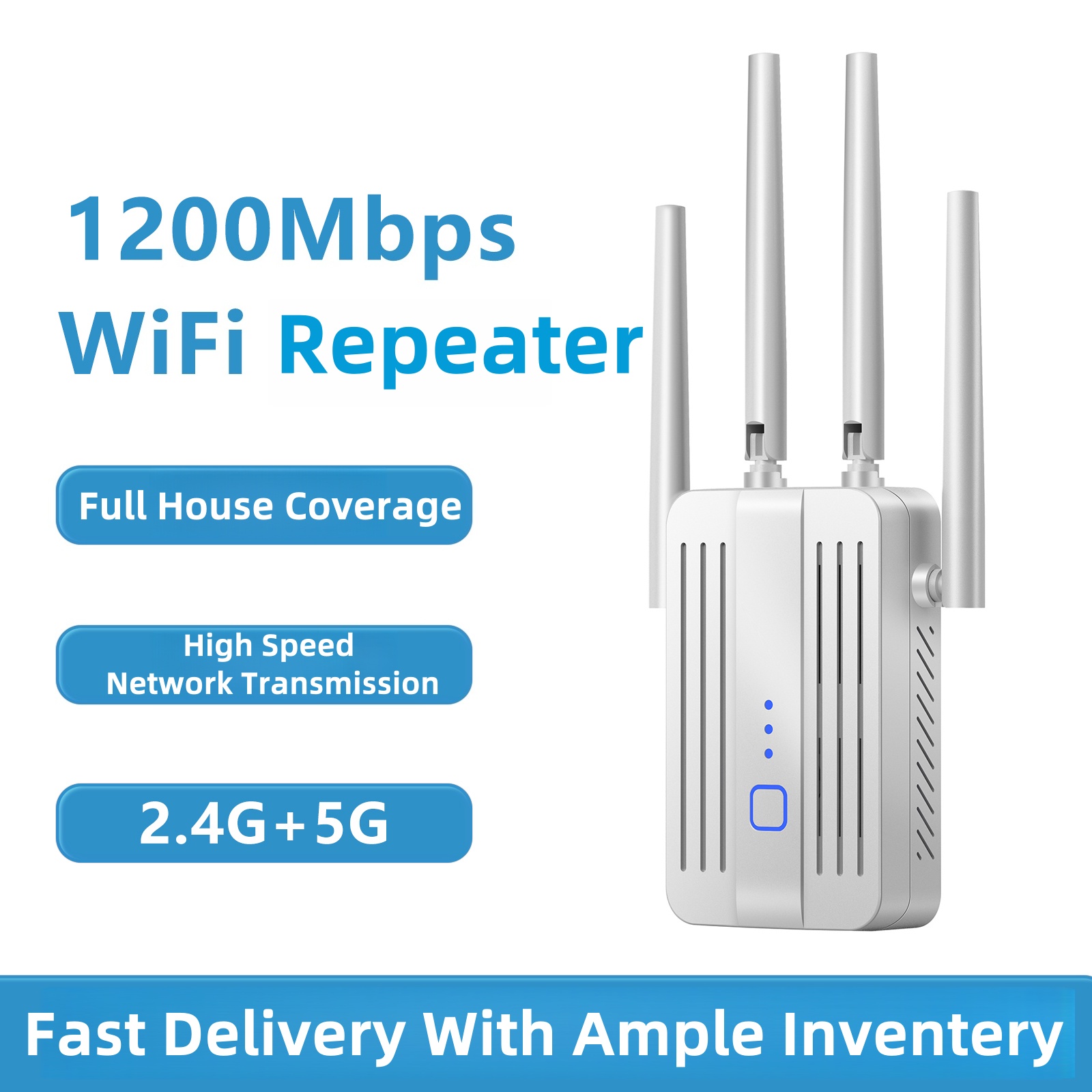 Home Security And Internet - 1200Mbps واي فاي مكرر موسع 2.4G