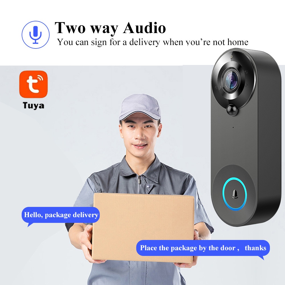 Tuya 1080P اللاسلكية جرس باب و - مراجعة Home Security Camera Installation وسعره