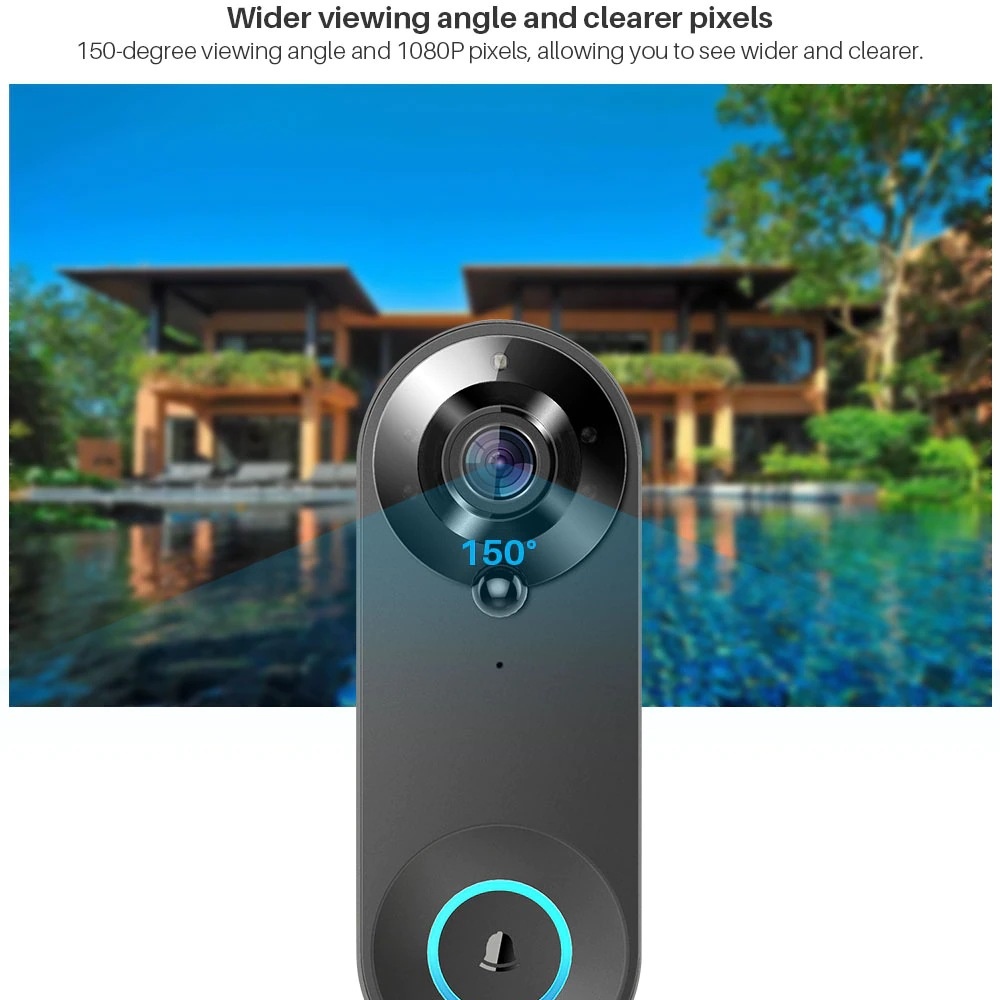 Tuya 1080P اللاسلكية جرس باب و - مراجعة Home Security Camera Installation وسعره