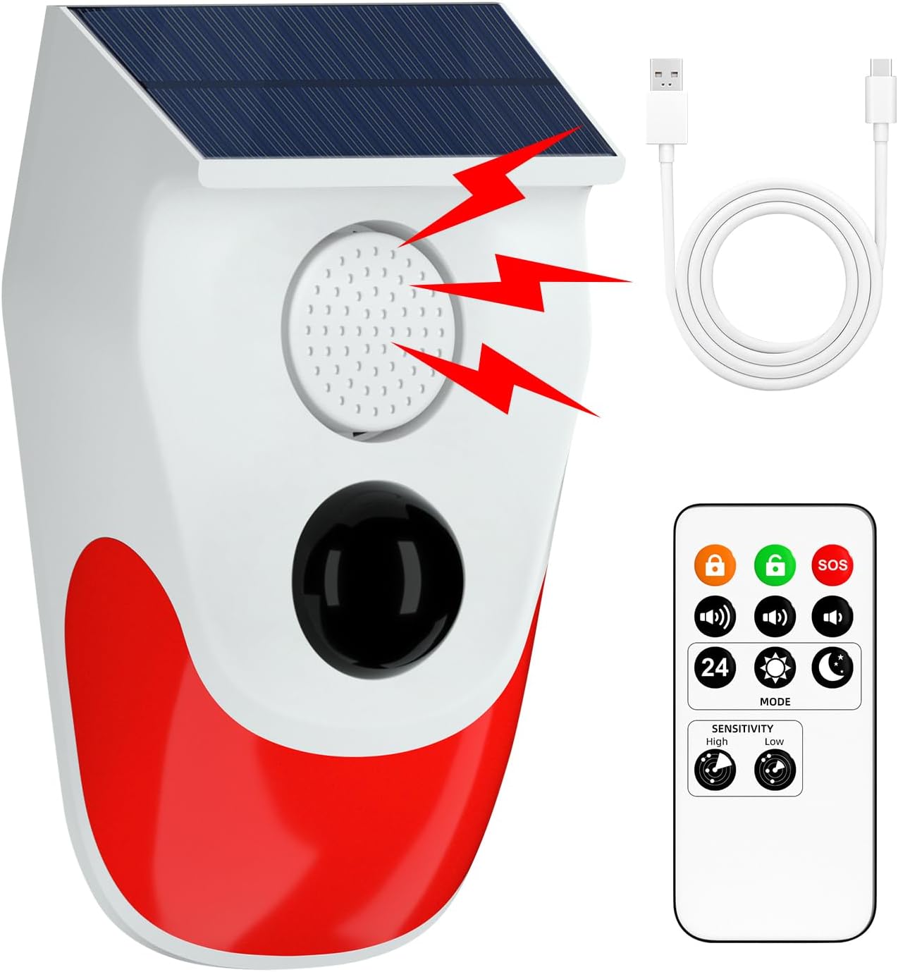 مستشعر الحركة الشمسية إنذار خا - مراجعة Home Security Lights Outdoors وسعره