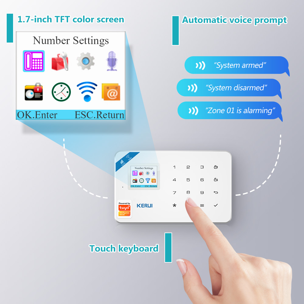 KERUI W181 لوحة نظام إنذار WIF - مراجعة Home Security Technology وسعره
