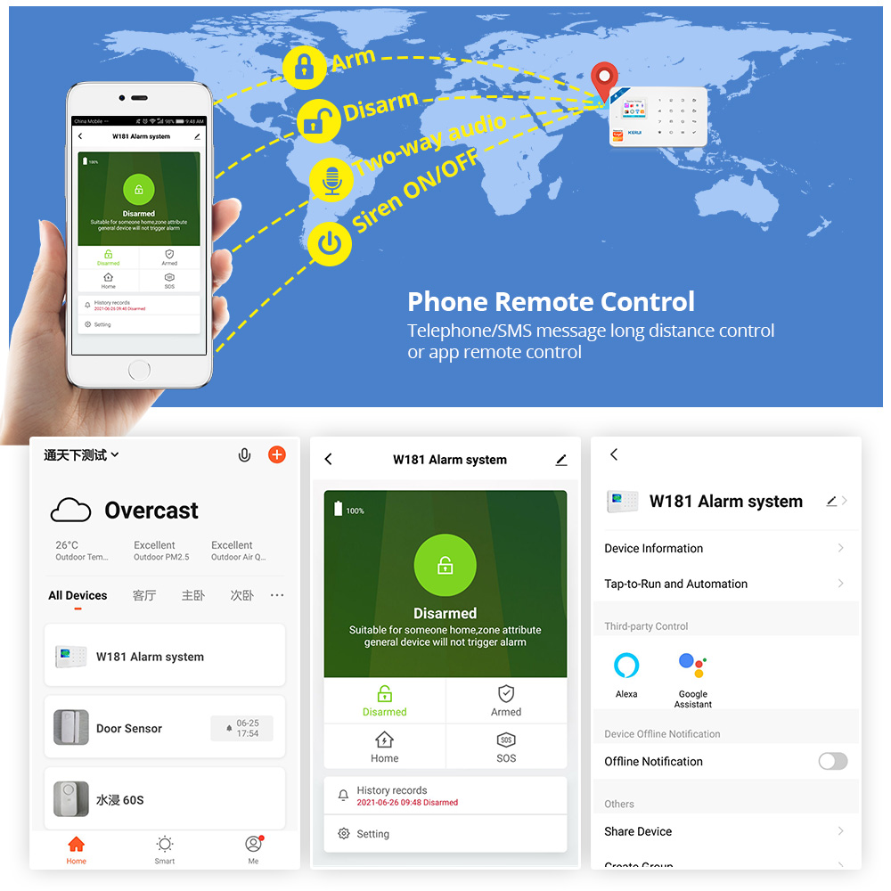 KERUI W181 لوحة نظام إنذار WIF - مراجعة Home Security Technology وسعره