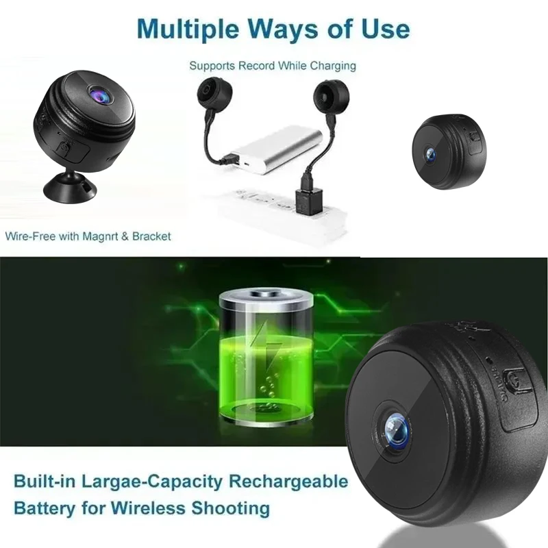كاميرا A9 المصغرة بدقة 720P ذك - مراجعة Home Security No Wifi Needed وسعره