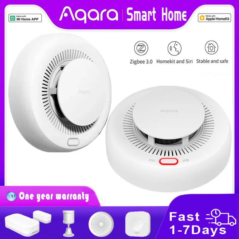 جديد Aqara كاشف الدخان زيجبي ا - مراجعة Mi Home Security Xiaomi وسعره