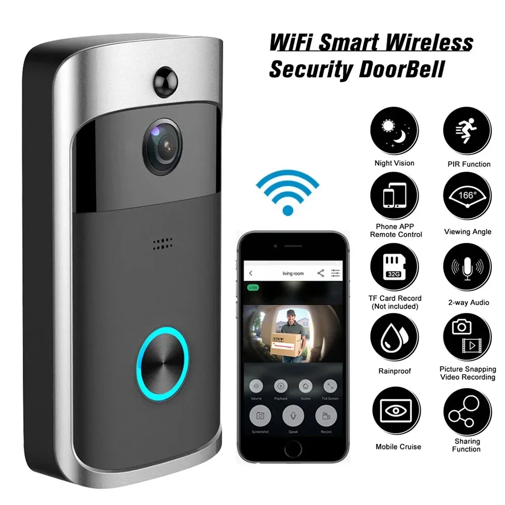 جرس باب ذكي لاسلكي عالي الدقة  - مراجعة Home Security Camera Installation وسعره