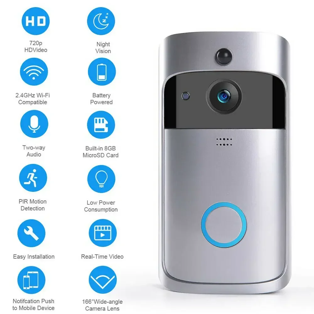 جرس باب ذكي لاسلكي عالي الدقة  - مراجعة Home Security Camera Installation وسعره