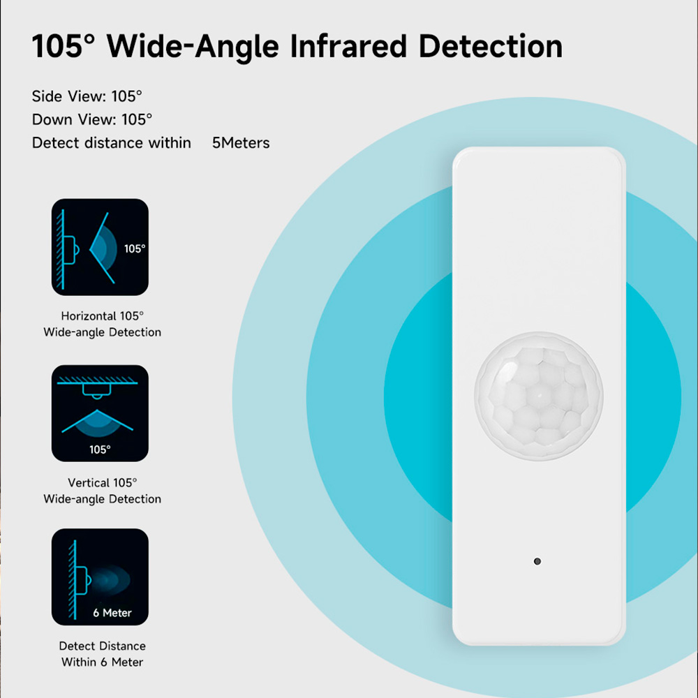Tuya WiFi Zigbee PIR محس حركة  - مراجعة Home Security Technology وسعره