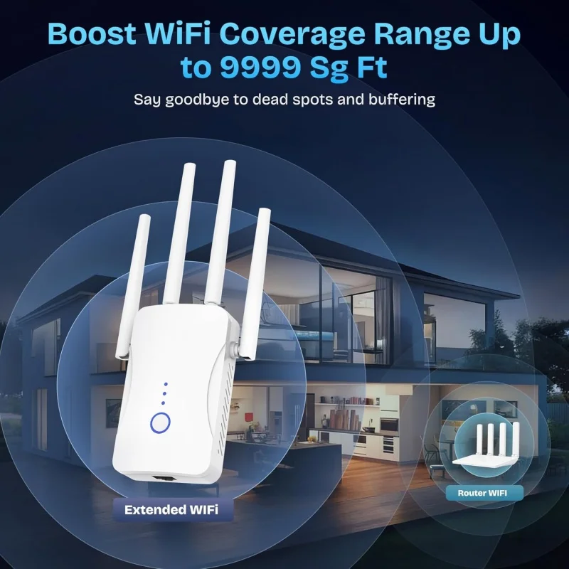 مكرر واي فاي ثنائي النطاق 2.4  - مراجعة Home Security And Internet وسعره